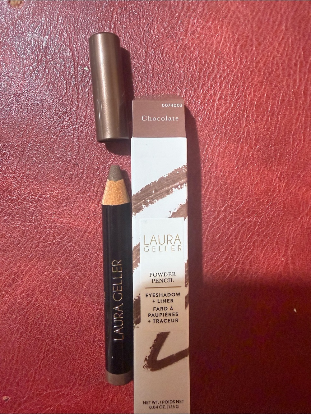 Laura Geller Powder Pencil Eyeshadow + Liner Single Shimmer Chocolate 0.04 oz